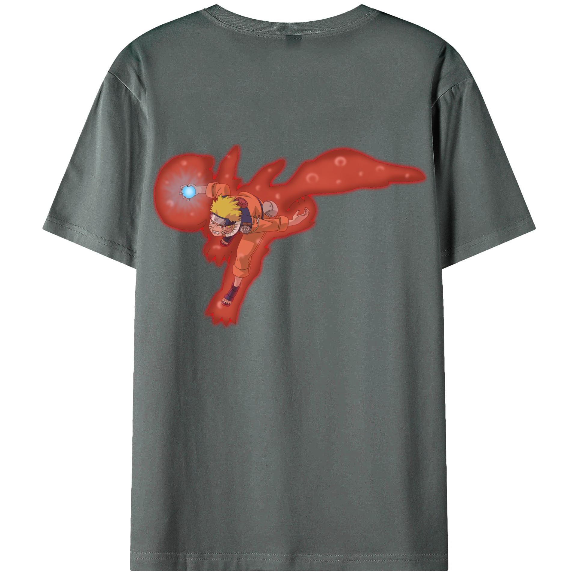 （画像用） NARUTO -ナルト- うずまき ナルト Uzumaki Naruto 綿100％ メンズ半袖Tシャツ（バックプリント） 通気性
